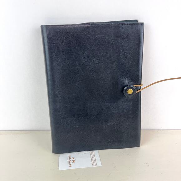 Coach A5 Leather Bound Journal Binder Portfolio Notebook w Grid Paper - Picture 1 of 9